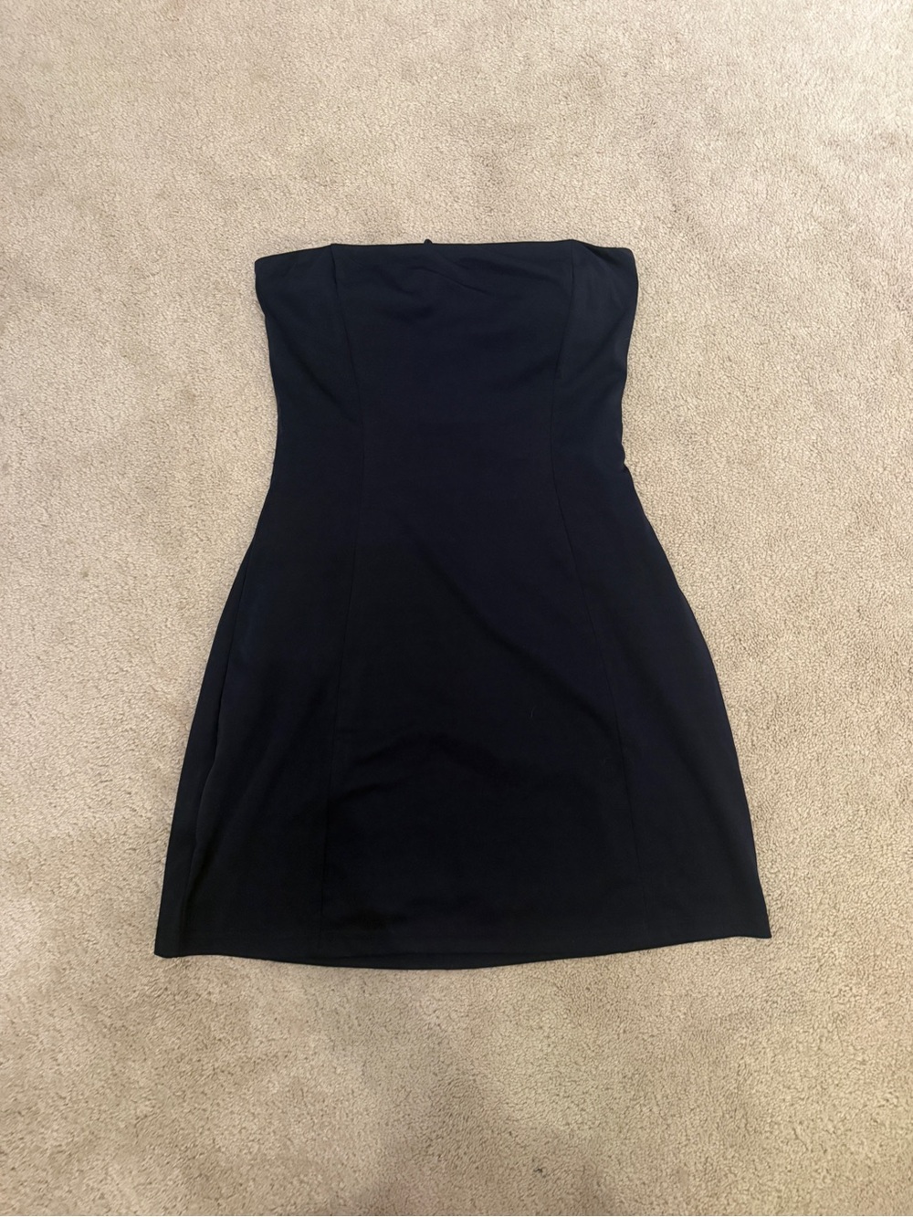 Elegant Strapless Navy mini Dress